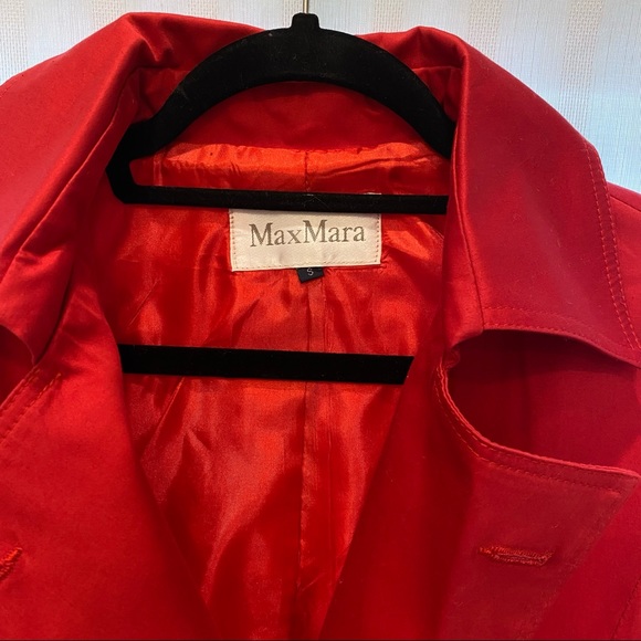Max Mara Red Trench Coat size small - Picture 5 of 12